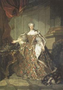 Louis Tocque Marie Leczinska Queen of France wife of Louis XV (mk05) Norge oil painting art